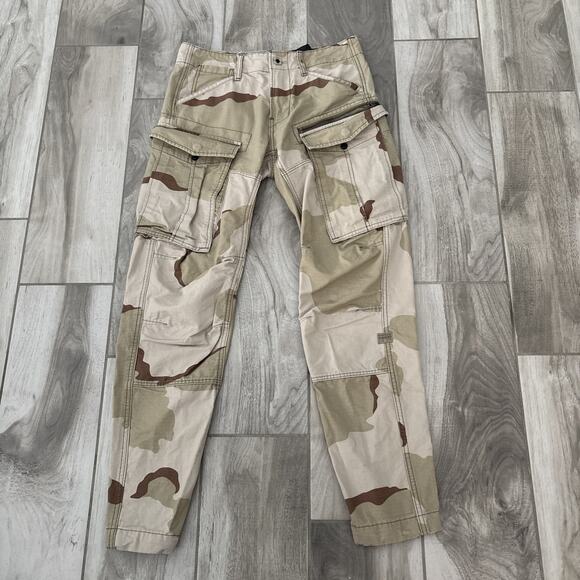 G-Star Raw Rovic 3D Straight Tapered Camo Cargo Pant Men’s Sz 28/32 Sand Army - Picture 1 of 9